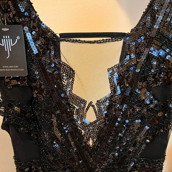 Sequin black 20’s inspired party dress -NEW! Women’s size XS - Picture 5 of 7